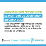 El Instituto de la Vivienda informa que ya se encuentran disponibles las facturas de los meses de ENERO, FEBRERO y MARZO.